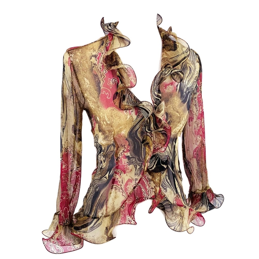 RALPH LAUREN BLACK LABEL Paisley Chiffon Shirt 4